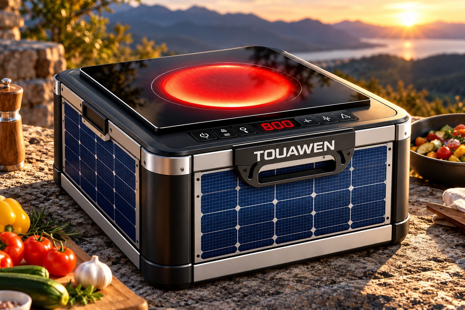 PlaqueSol One TOUAWEN au coucher du soleil